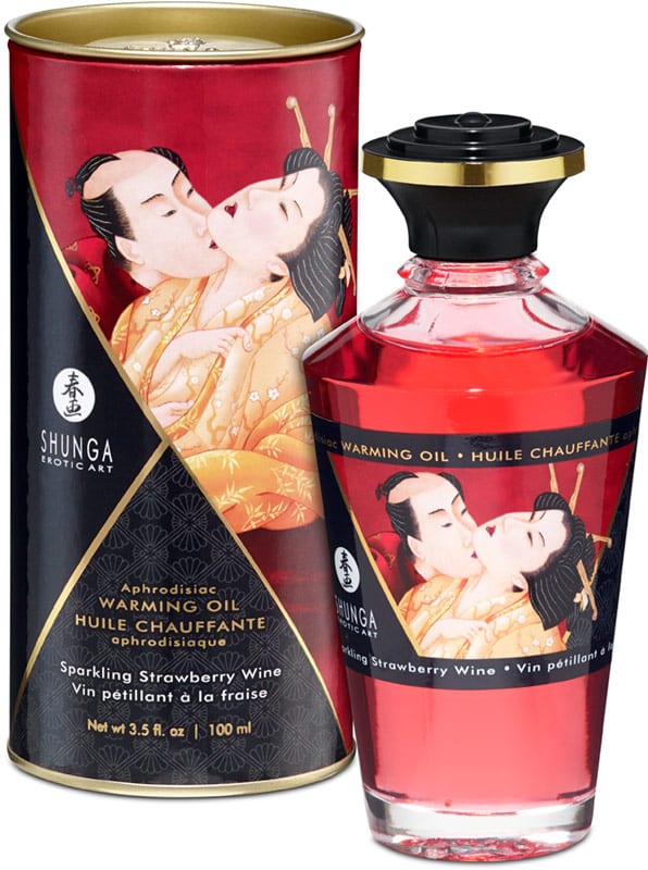 Shunga | Huile aphrodisiaque, chauffante et comestible | Fraise