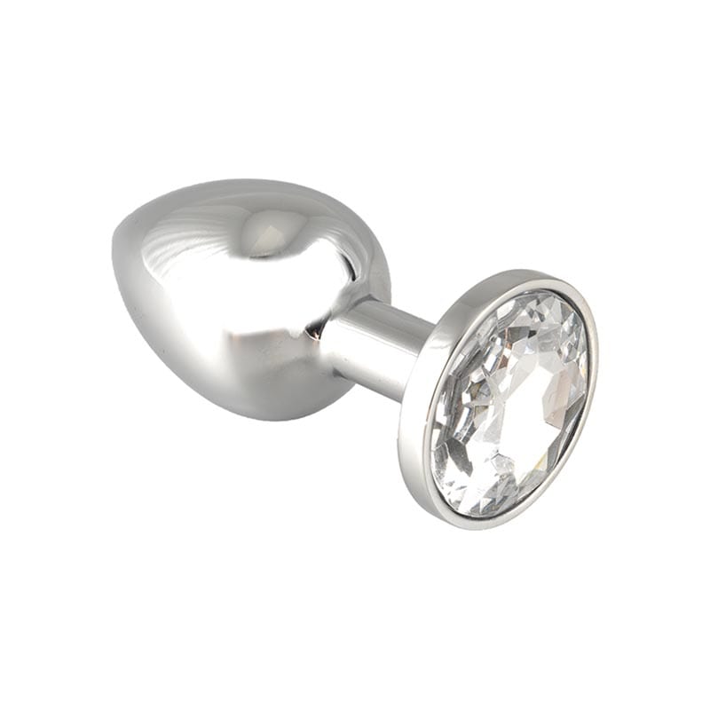 Rimba | Plug anal en acier avec cristal transparent | XS