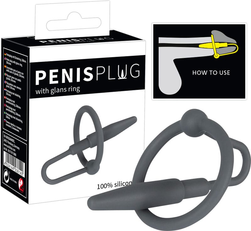 Plug urétral avec anneau de gland | 30 mm | 100% silicone