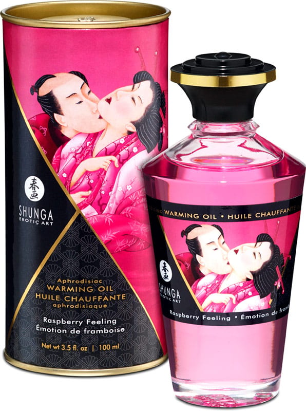Shunga | Huile aphrodisiaque, chauffante et comestible | Framboise