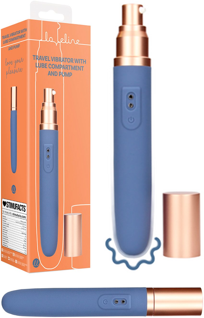 Loveline | Vibrator mit Gleitmittelreservoir | Blau und Gold