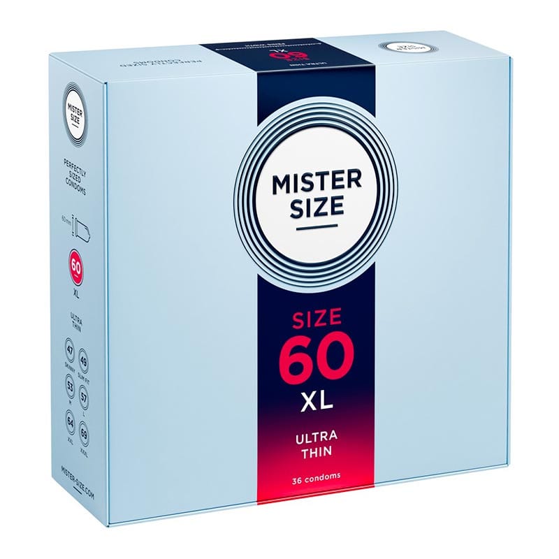 Mister Size - Taille 60 | 36 préservatifs avec taille sur mesure