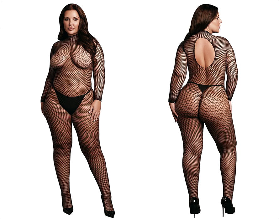 Le Désir | Bodystocking aus Netzstoff mit Öffnung im Rücken