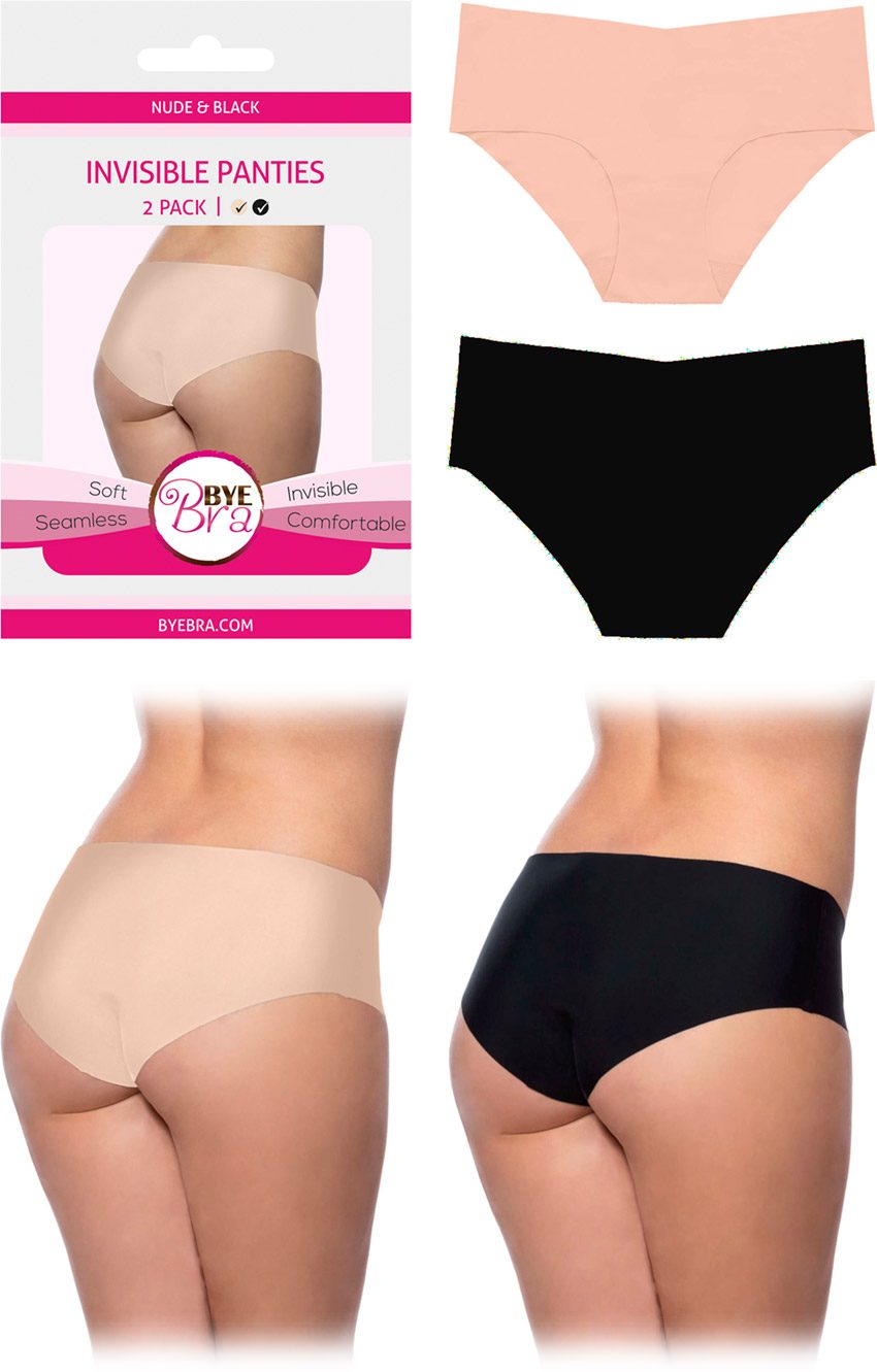 Bye Bra Pack de panties invisibles & sans couture - Beige & noir