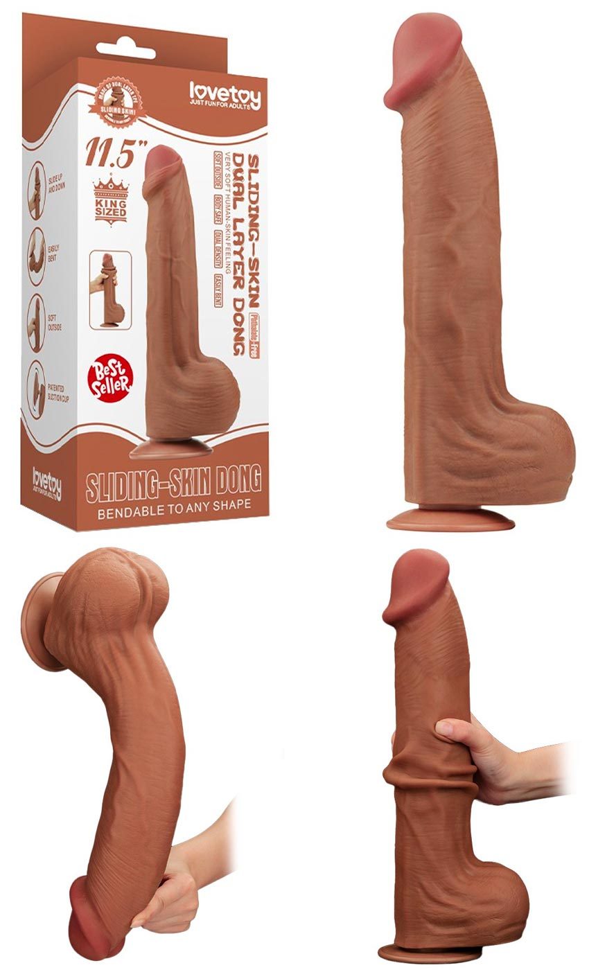 LoveToy Sliding Skin Dong 11.5" | Äusserst realistischer und weicher Dildo