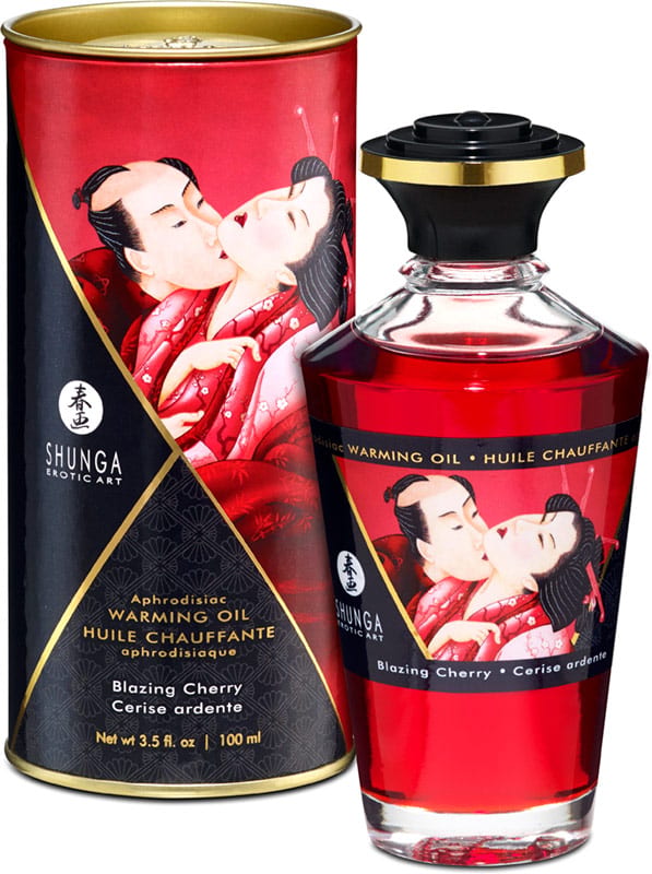 Shunga | Huile aphrodisiaque, chauffante et comestible | Cerise