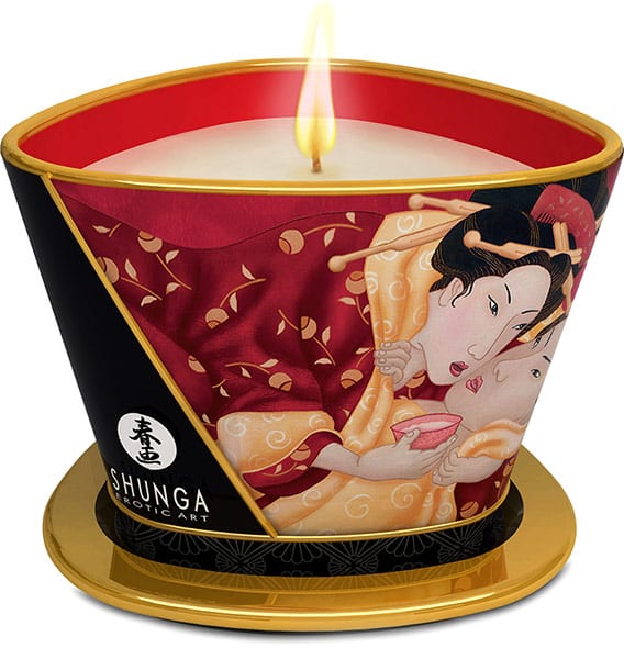 Bougie de massage Shunga Romance - Vin à la fraise - 170 ml