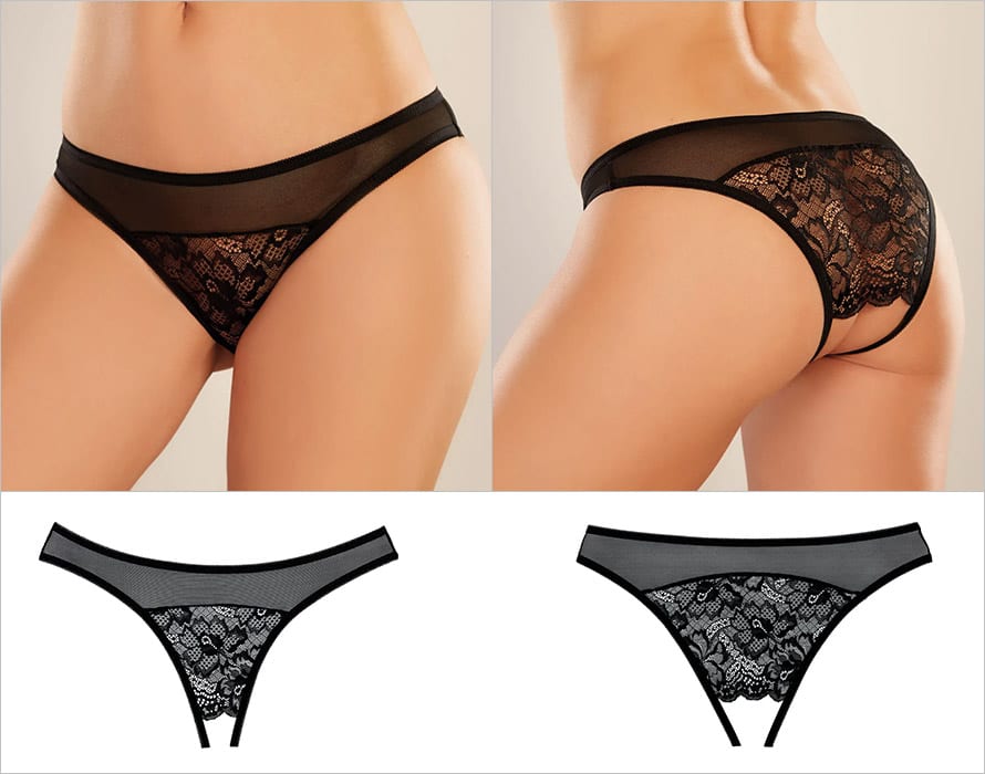 Adore by Allure Just A Rumor | Offene Panty aus floraler Spitze