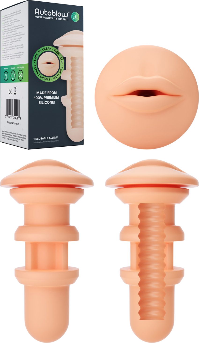 Autoblow A.I. | Gaine de rechange orifice bouche | Beige