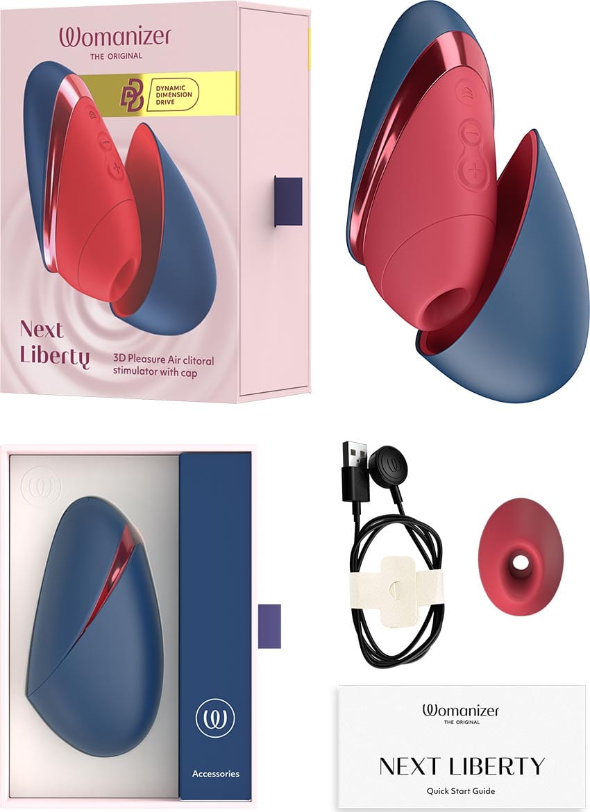 Womanizer Next | Kompakter Klitorisstimulator | Blau/Rot