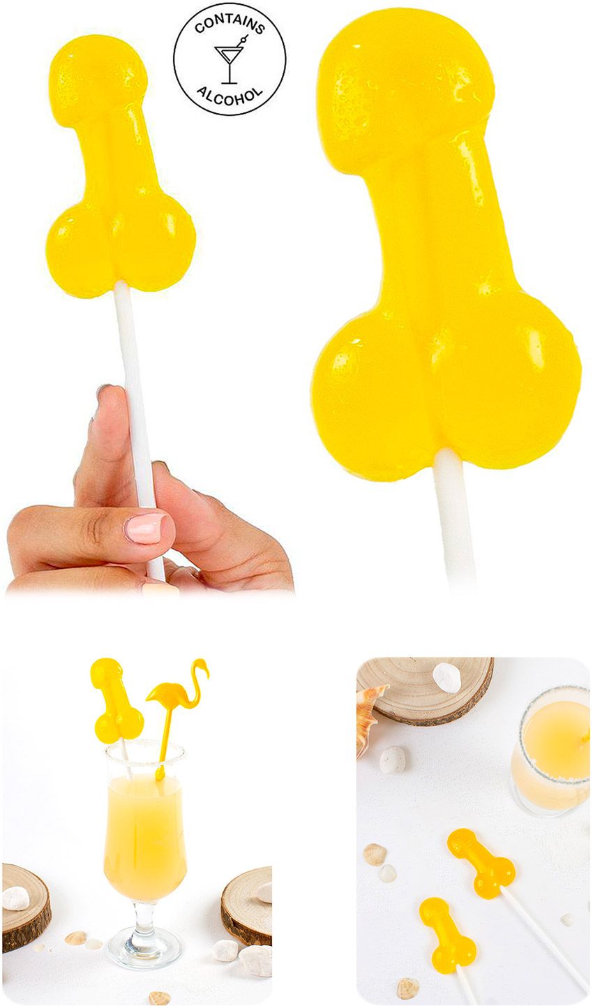 Secret play Lollipop | Sucette jaune en forme de pénis | Piña Colada