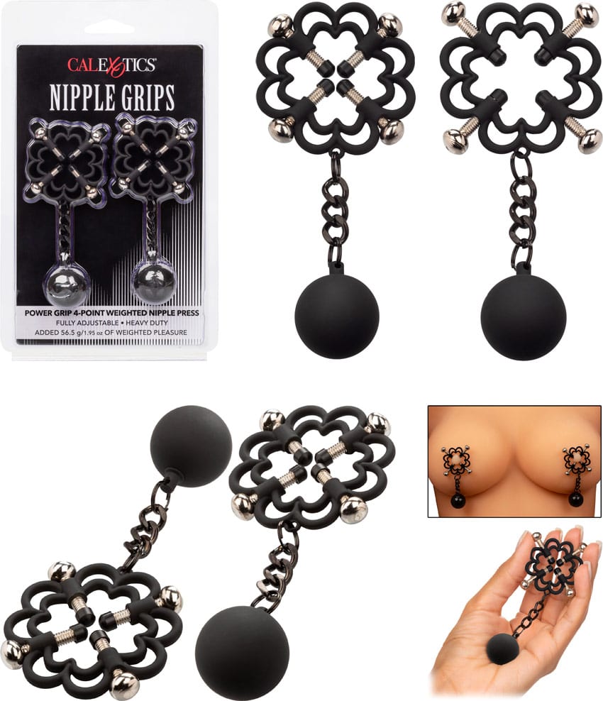 CalExotics | Pinces à tétons lestées et ajustables pour jeux BDSM