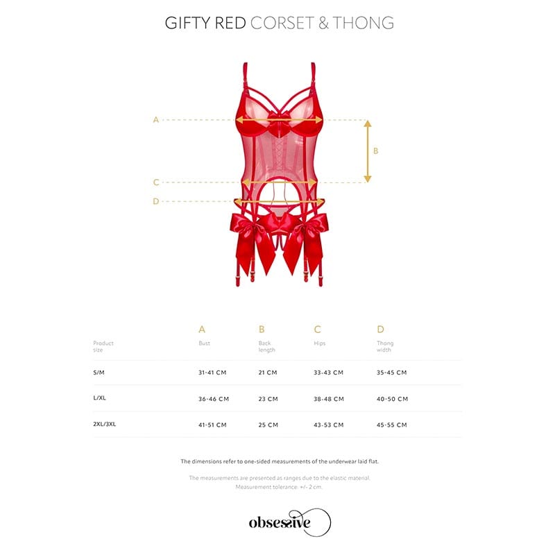Obsessive Gifty Red | Verführerisches rotes Korsett & String