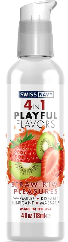 Swiss Navy 4in1 | Lubrifiant chauffant | Saveur fraise et kiwi