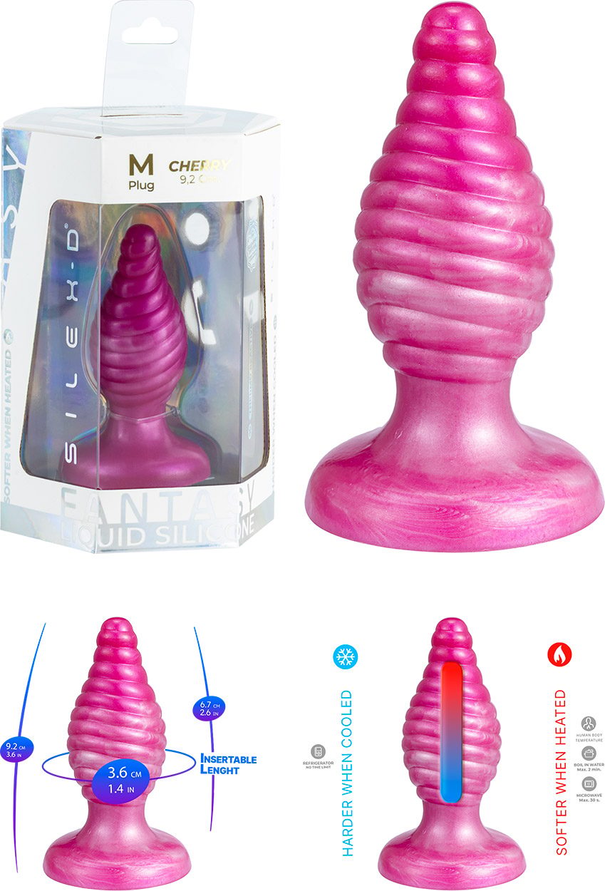 Silex-D Fantasy Cherry | Plug anal thermoréactif en silicone texturé