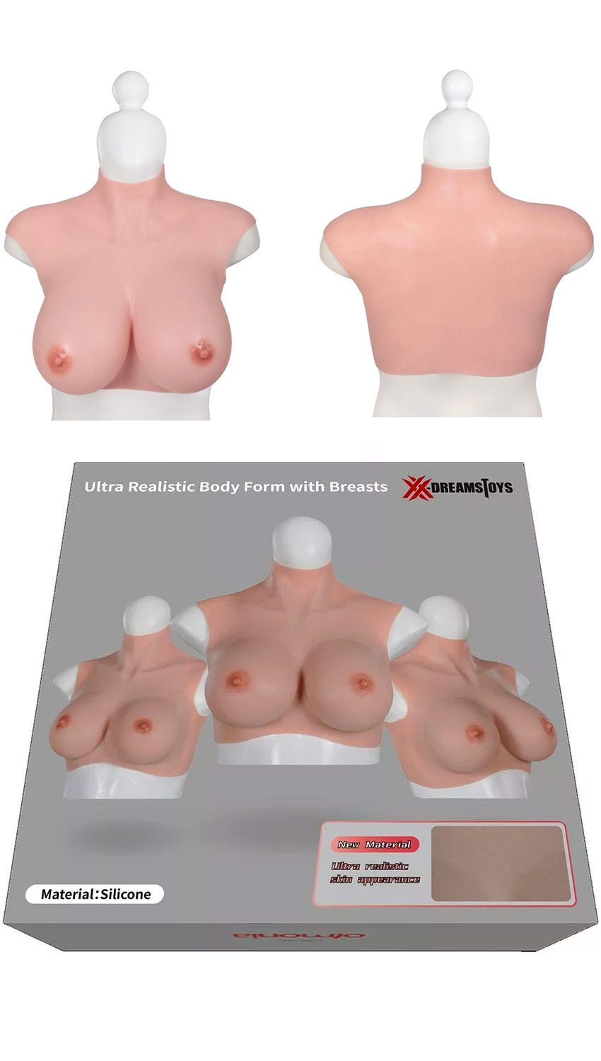 XXDreamsToys | Buste de femme à porter | Avec seins réalistes