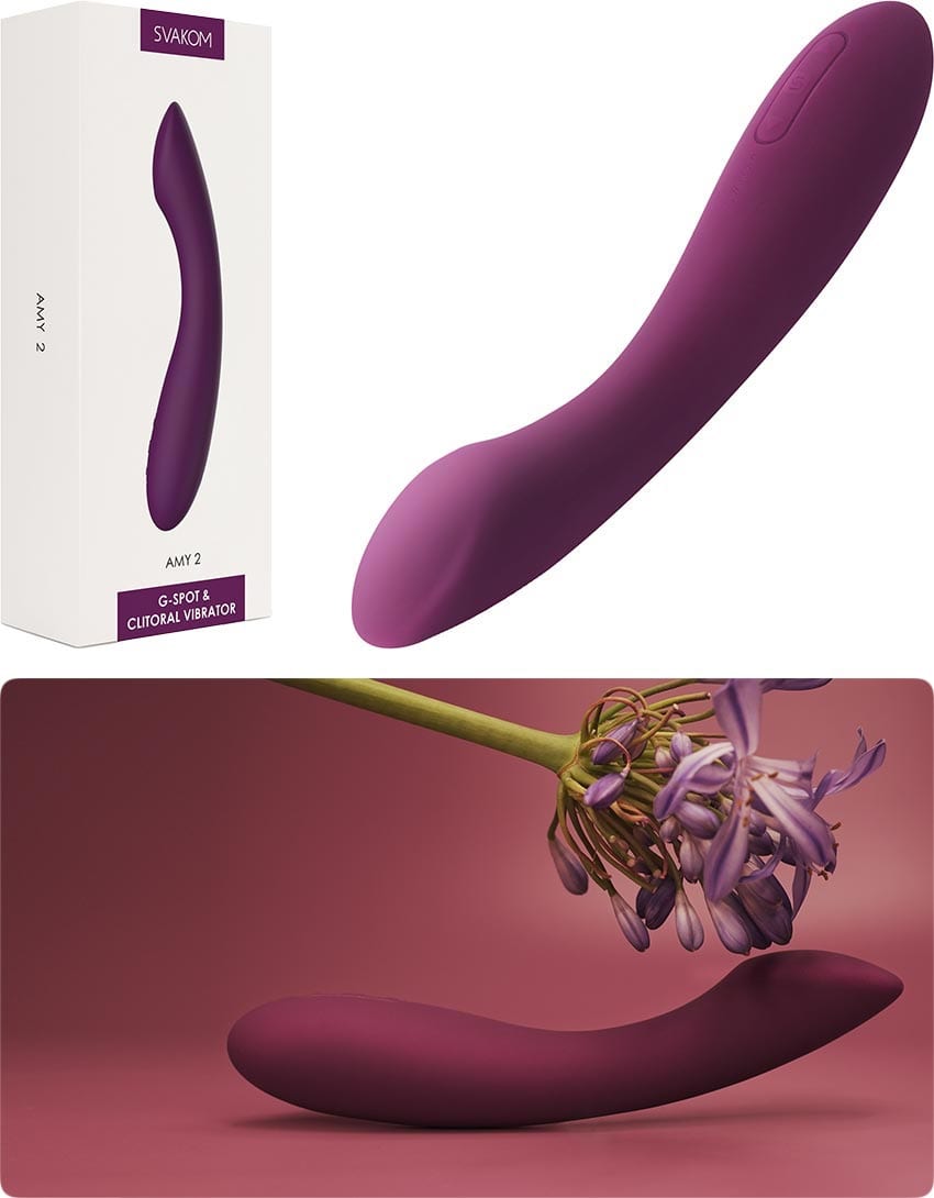 Svakom Amy 2 | Vaginalvibrator mit speziellem G-Punkt-Kopf | Dunkelviolett