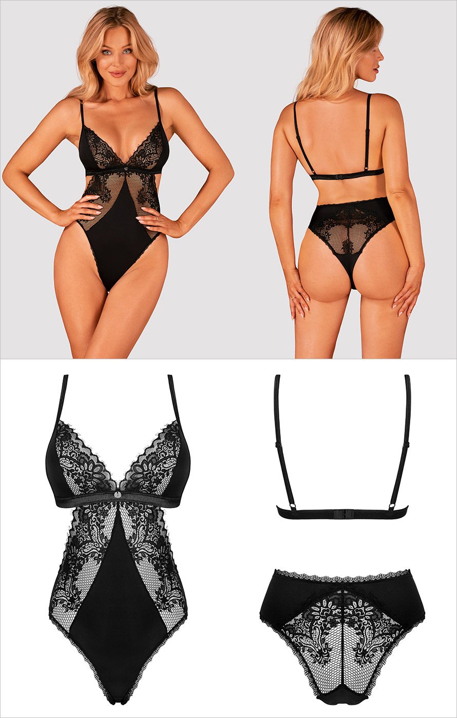 Obsessive Maderris | Verführerischer Body aus Satin & Spitze
