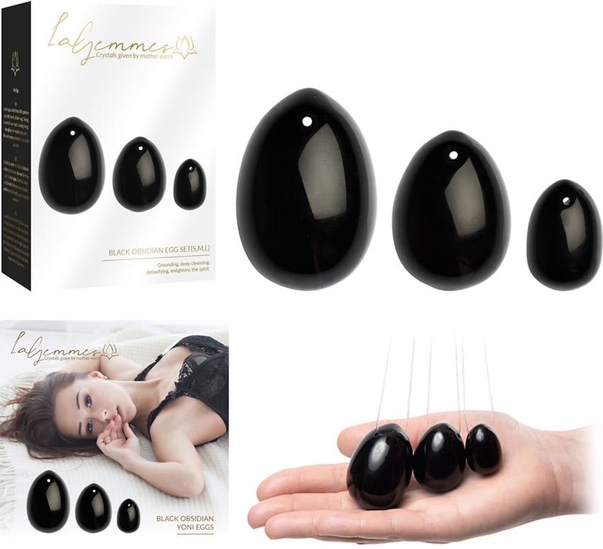 La Gemmes Black Obsidian | Oeufs de Yoni en pierre semi-précieuse