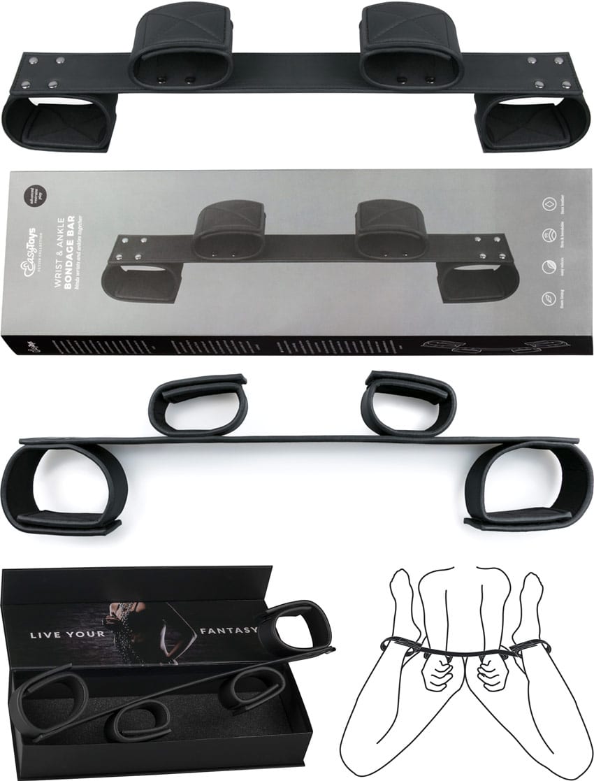 EasyToys Bondage Bar | Barre avec attaches pour poignets et chevilles