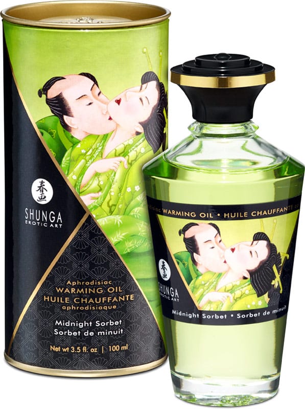 Shunga | Huile intime chauffante et comestible | Sorbet de Minuit