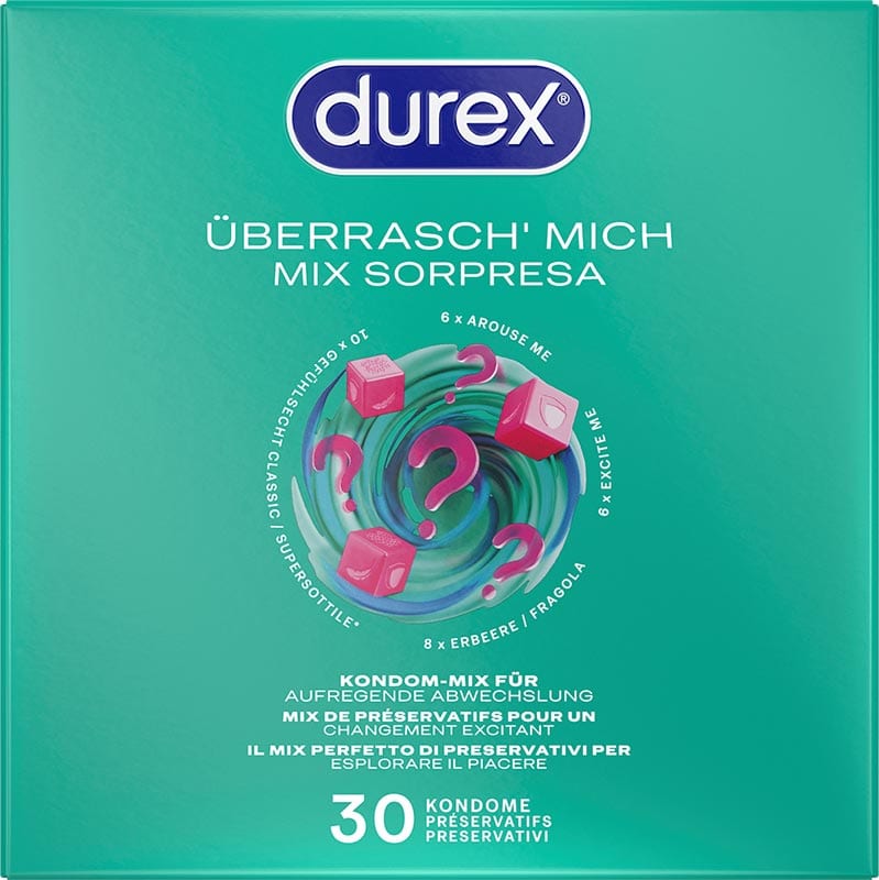 Durex Überrasch' Mich | Pack de 30 préservatifs assortis (4 variétés)