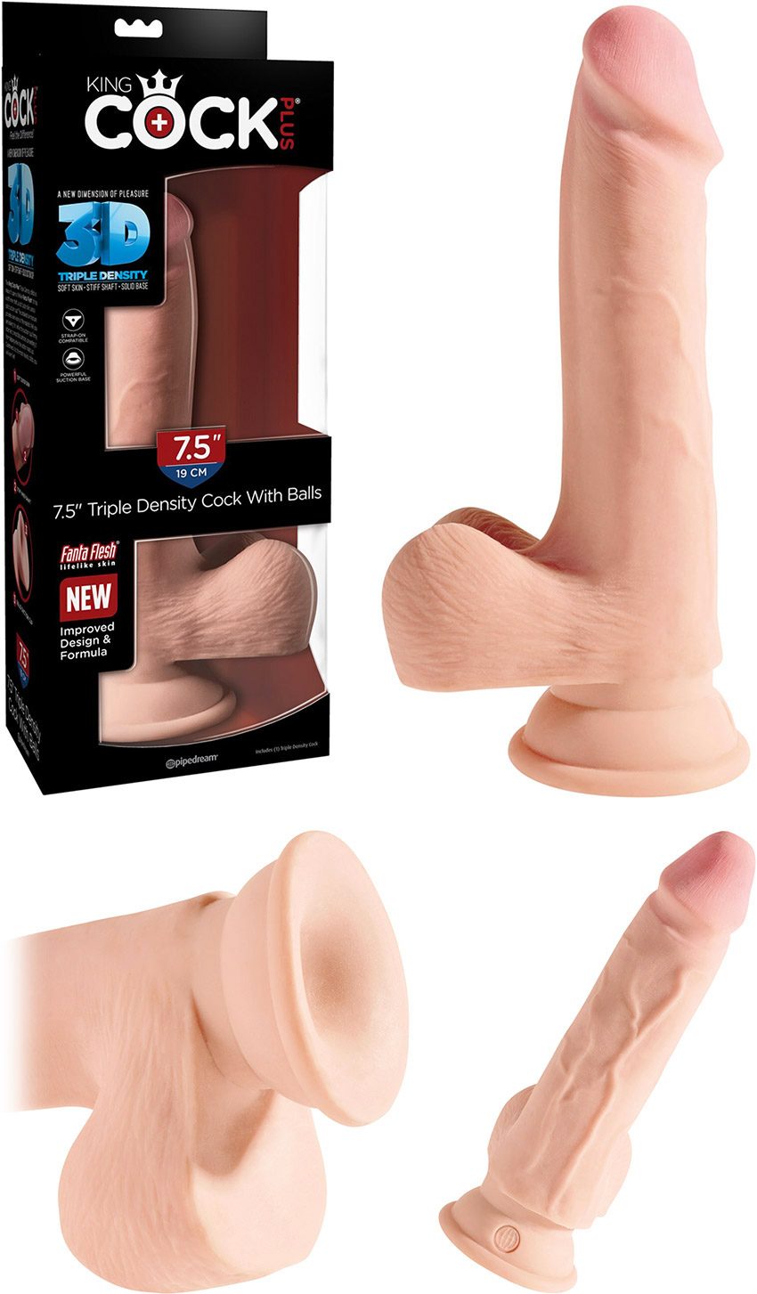 King Cock Plus Triple Density 7.5" | Realistischer Dildo mit Hoden