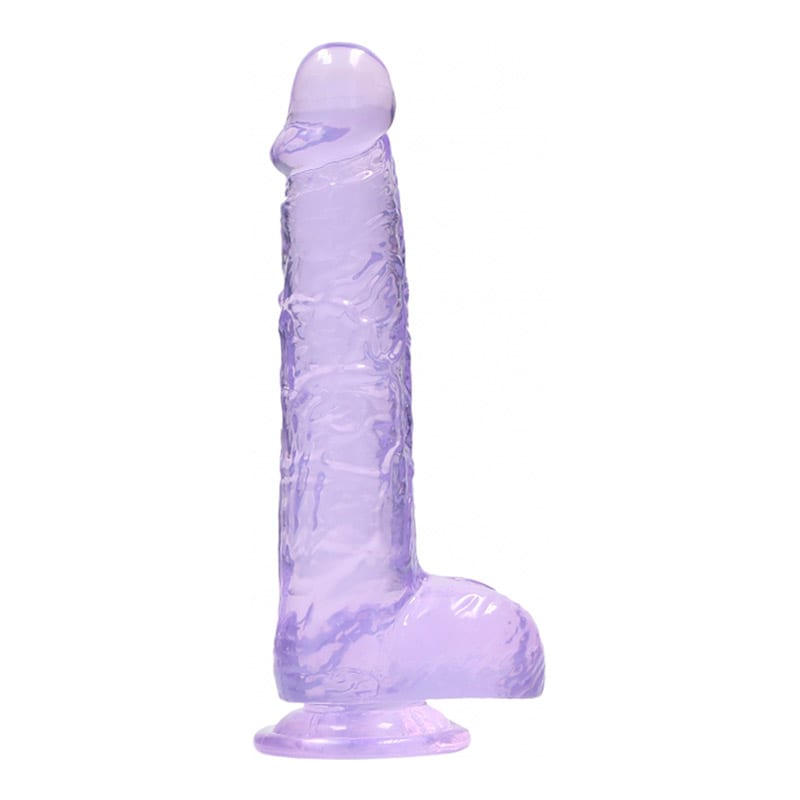 RealRock Crystal Clear | Dildo semi transparent de couleur violet