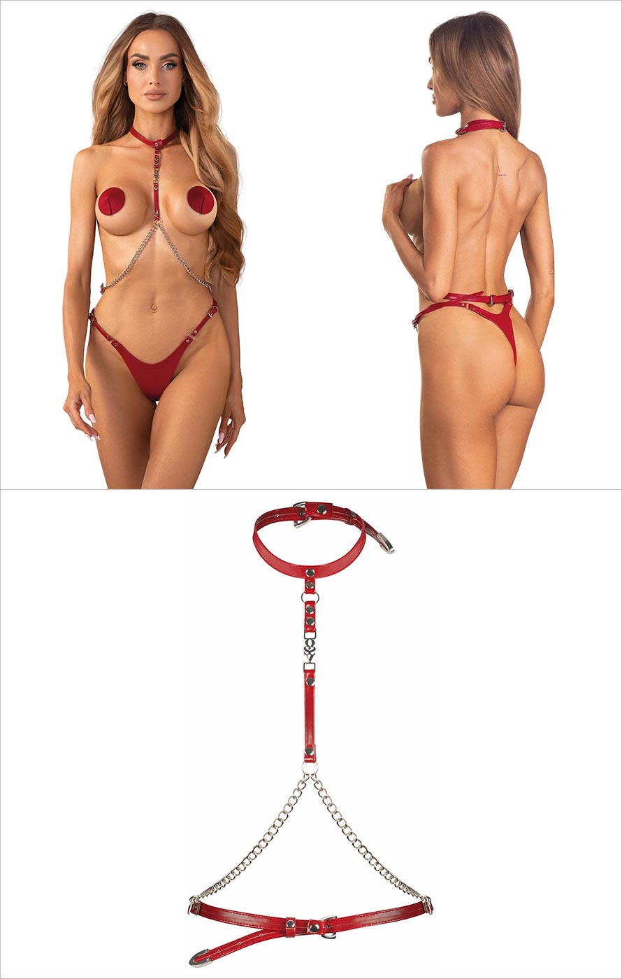 Obsessive Premium Inferro |&nbsp;Harnais sensuel ouvert sur les seins