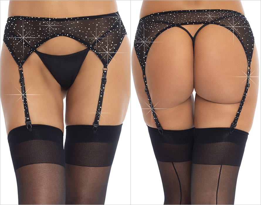 Leg Avenue 84971 Dashing | Strumpfgürtel mit Strass