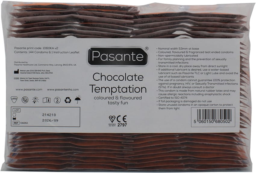 Pasante Chocolate | Préservatifs aromatisé au chocolat | 144 pcs