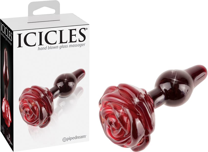 Icicles No. 76 | Plug anal en verre terminé par une rose