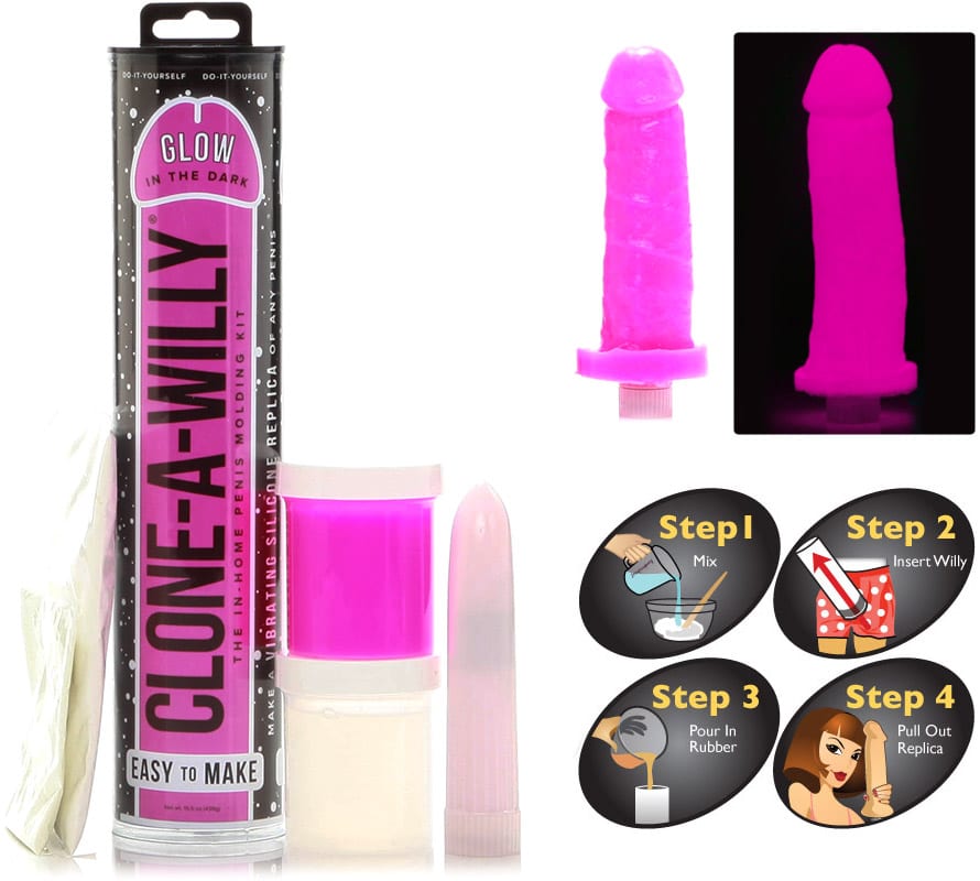 Clone-A-Willy | Penisforming-Set | Phosphorescent | Rosa