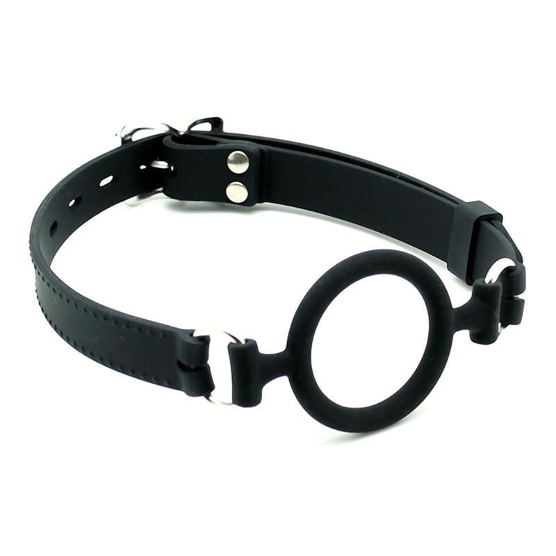 Rimba 9105 | Bâillon en silicone noir avec anneau buccal très élégant