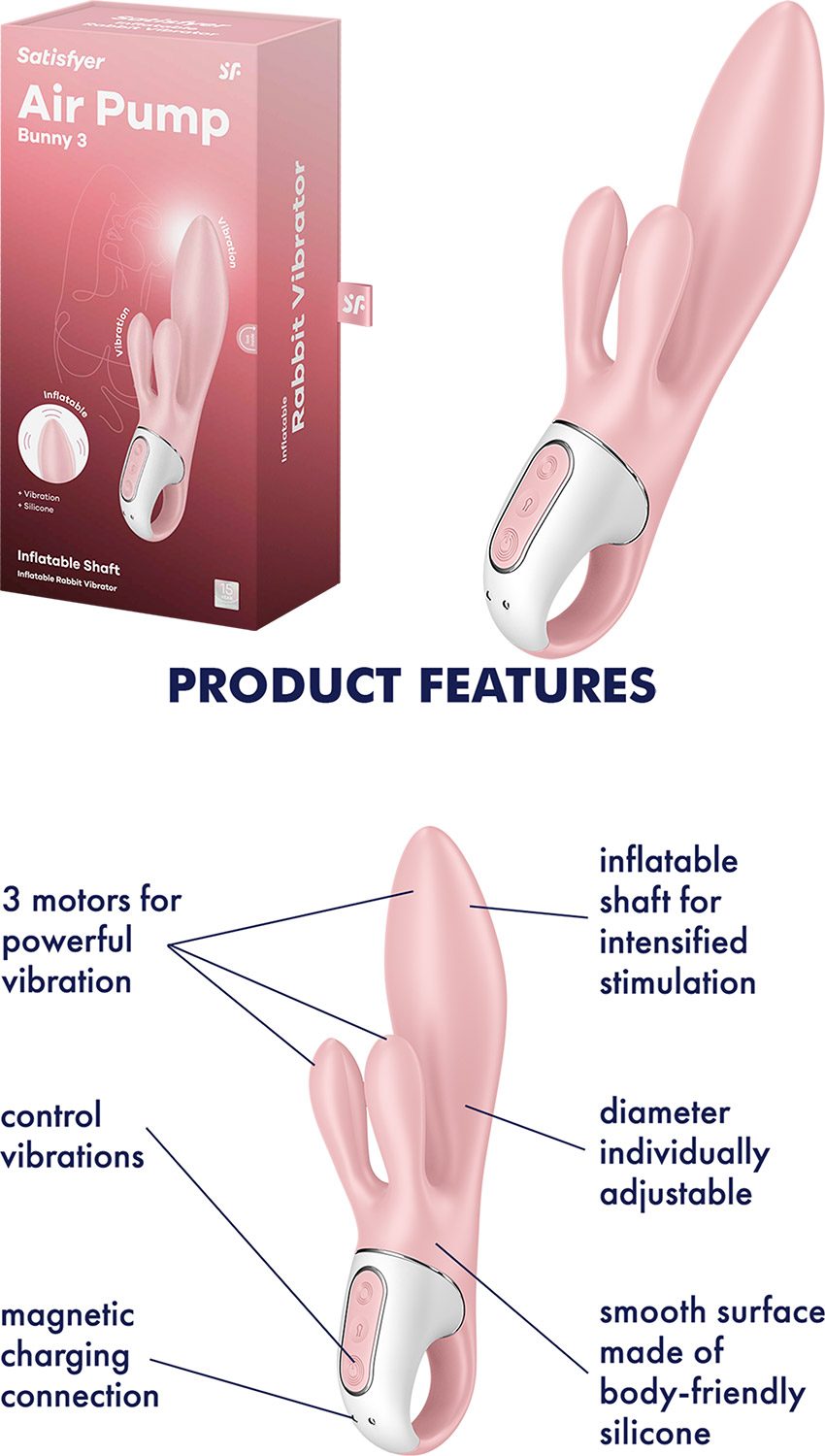 Satisfyer Air Pump Pump Bunny 3 | Vibromasseur rabbit gonflable
