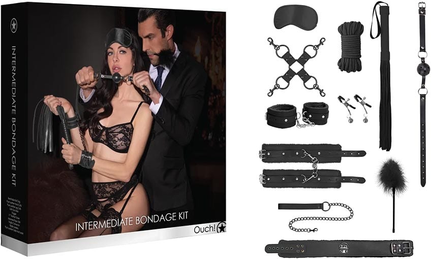 Ouch! Intermediate | Set de bondage pour jeux BDSM | 11 pièces