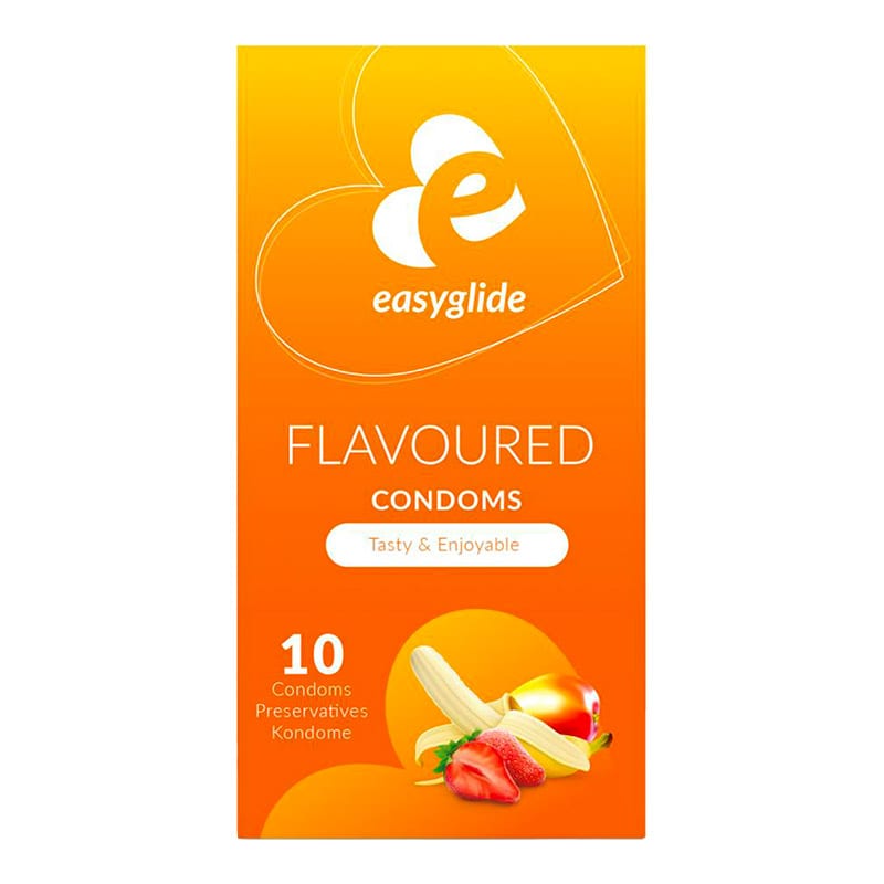 Easyglide Flavoured | Emballage de 10 préservatifs colorés et aromatisés
