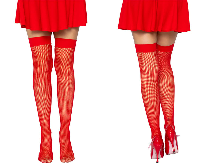 Leg Avenue 9011 | Bas résille en nylon de couleur rouge
