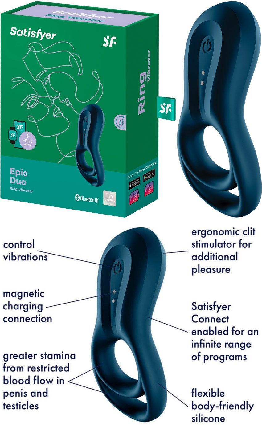 Satisfyer Epic Duo | Anneau pénien vibrant et contrôlable à distance