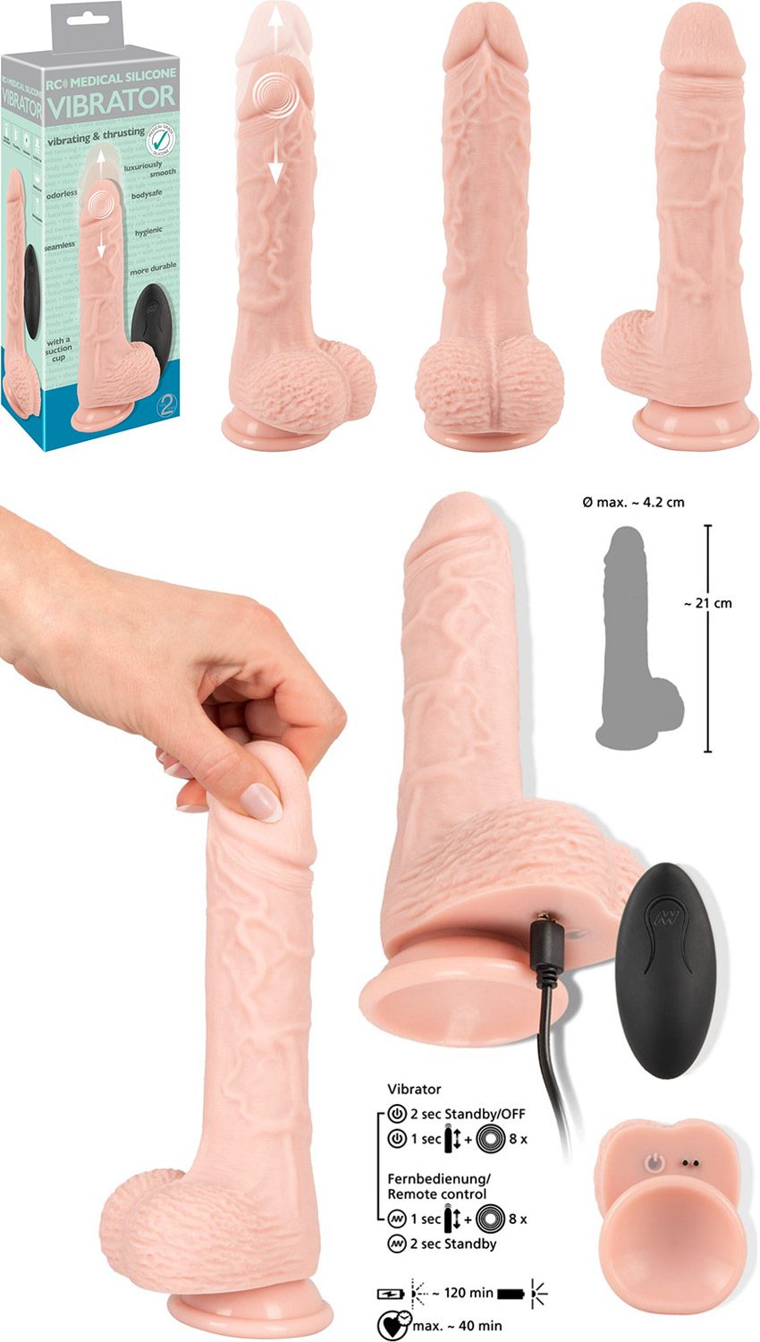 You2Toys RC Medical Silicone | Vibromasseur va-et-vient réaliste