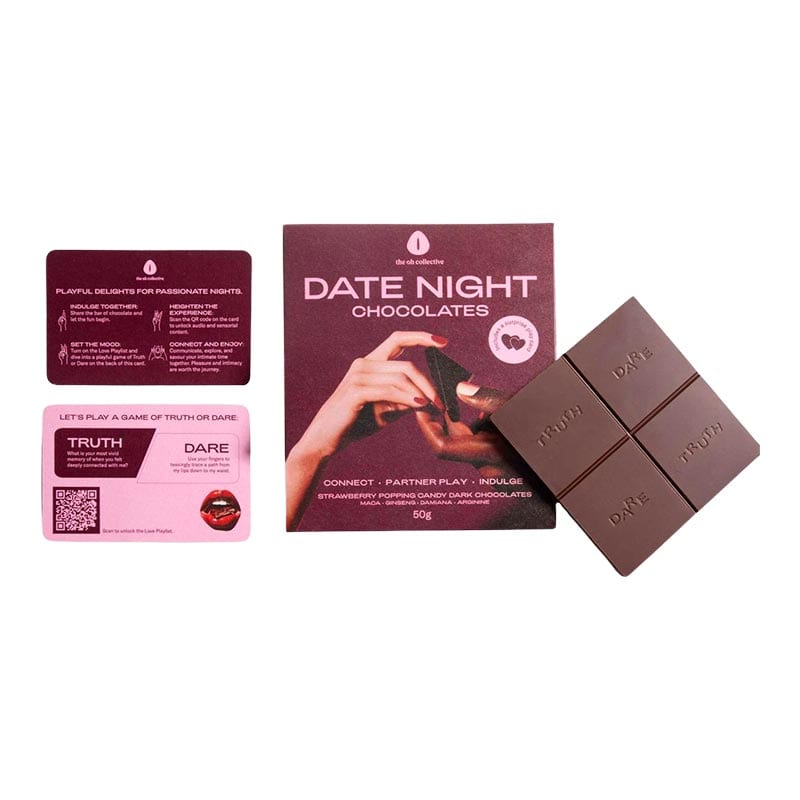 The Oh Collective Date Night | Zartbitterschokolade mit Erdbeerextrakten