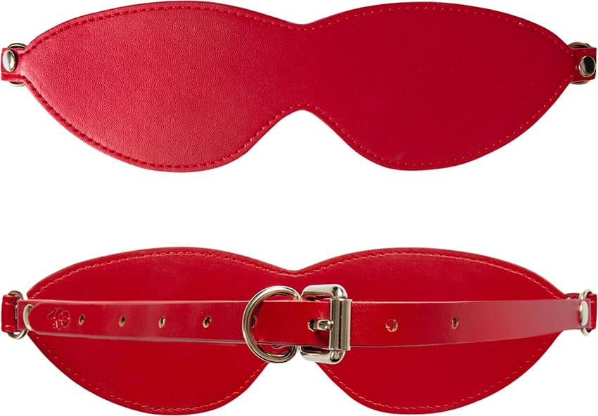 Obsessive Premium Inferro | Erotische Augenmaske aus rotem Leder