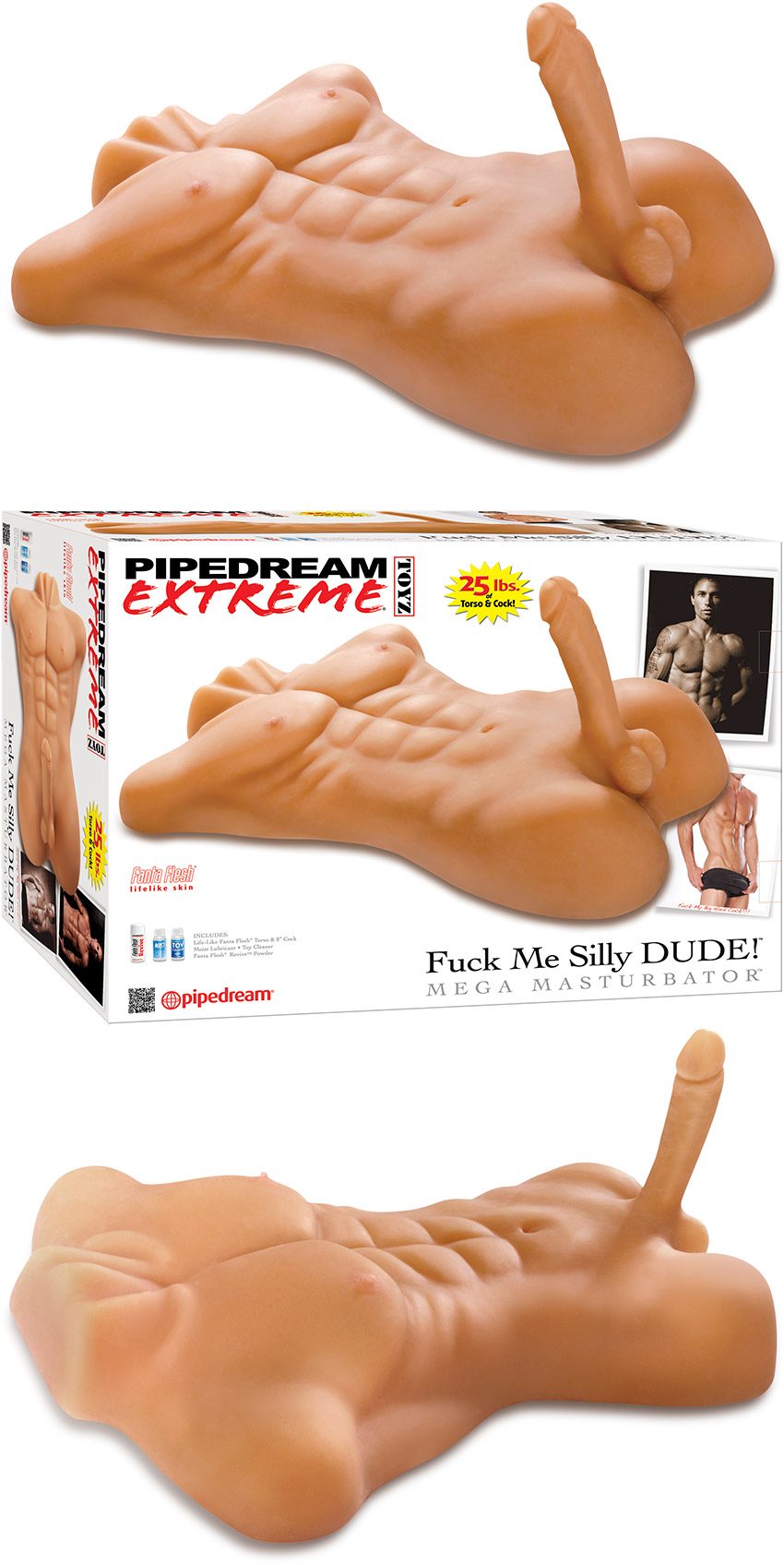 Pipedream Extreme Mega Fuck Me Silly Dude | Masturbateur corps d'homme