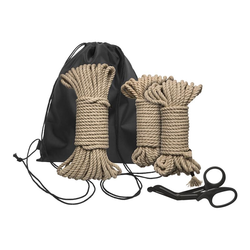 Kink Bind & Tie | Kit d'initiation au bondage (3 cordes et ciseaux)