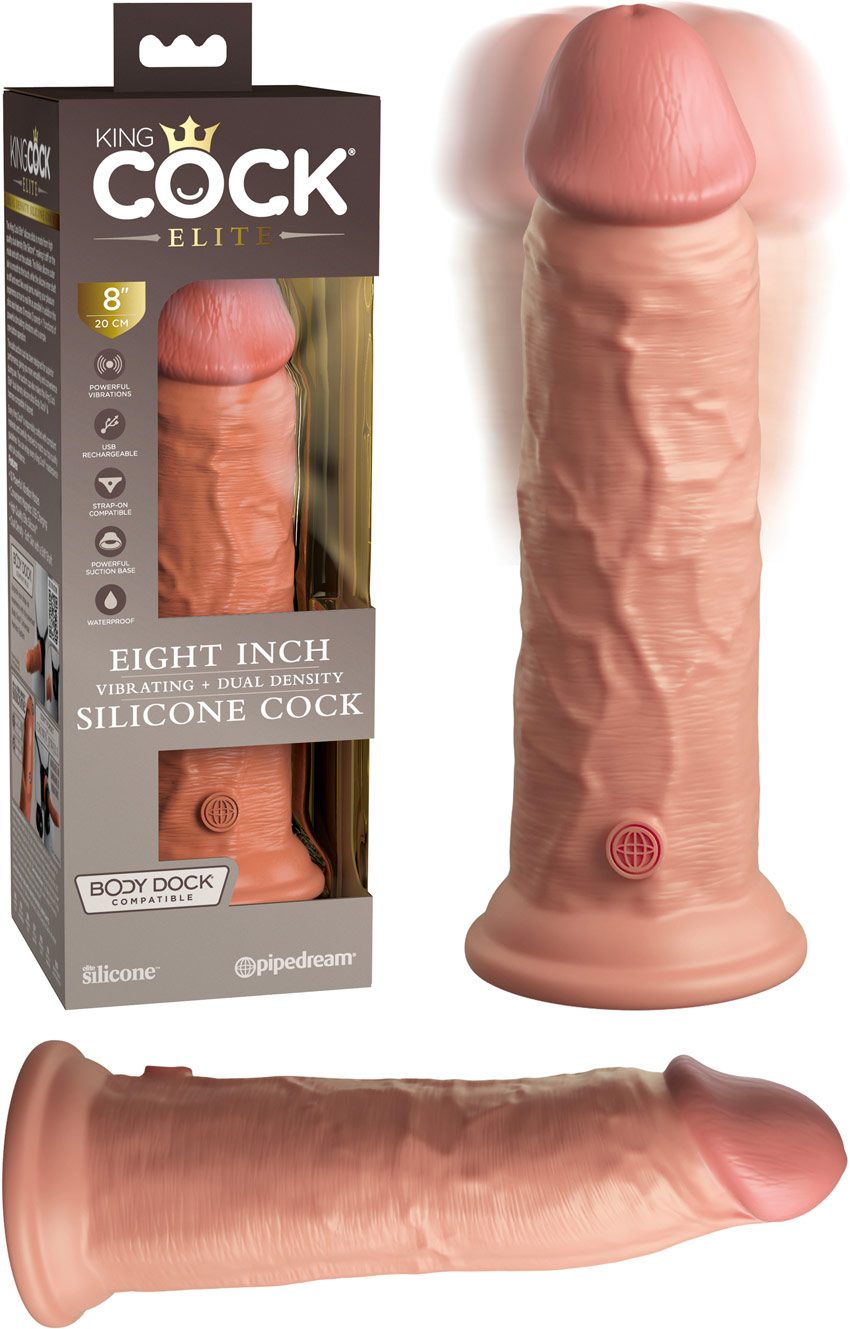 King Cock Elite Dual Density 8" | Realistischer Vibrator | 20 cm