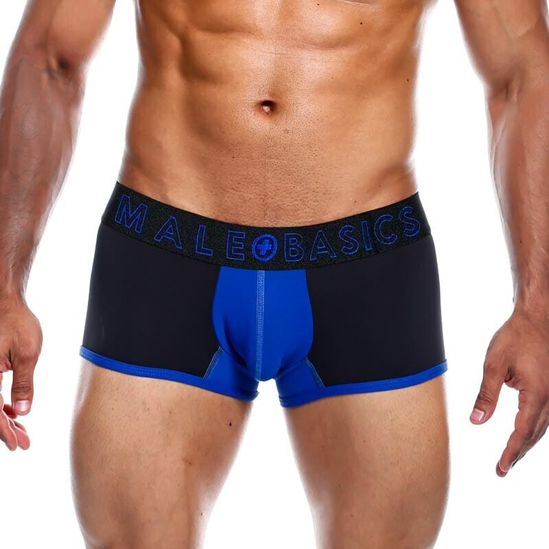 MaleBasics Neon Trunk | Boxershorts für Männer | Atmungsaktiv, Farbe blau