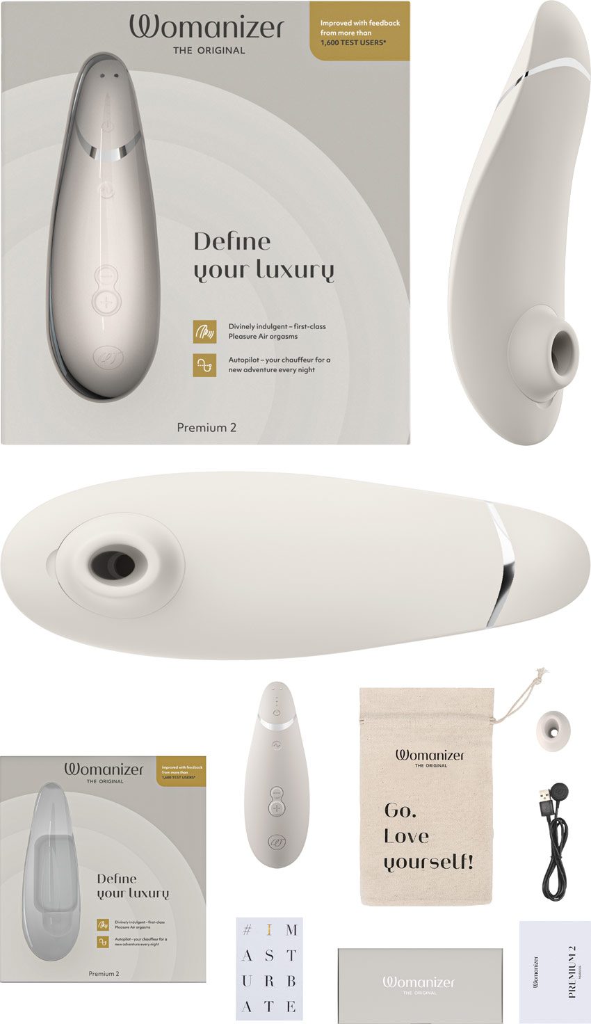 Womanizer Premium 2 | Stimulateur de clitoris | Gris