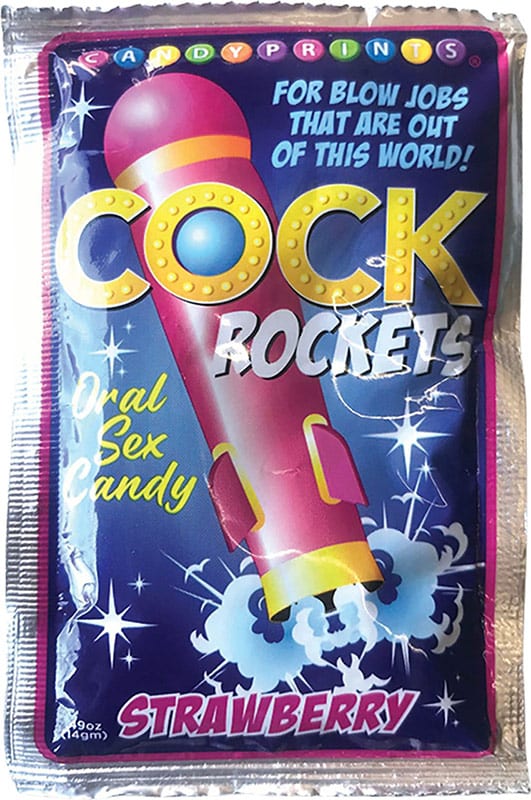 Candy Prints Cock Rocket | Explosive Bonbons für oralen Sex Erdbeere
