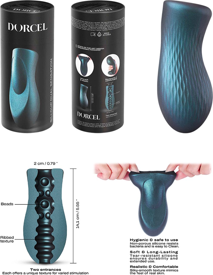Dorcel Sili-Cup Dual Sensation | Masturbateur en silicone double entrée
