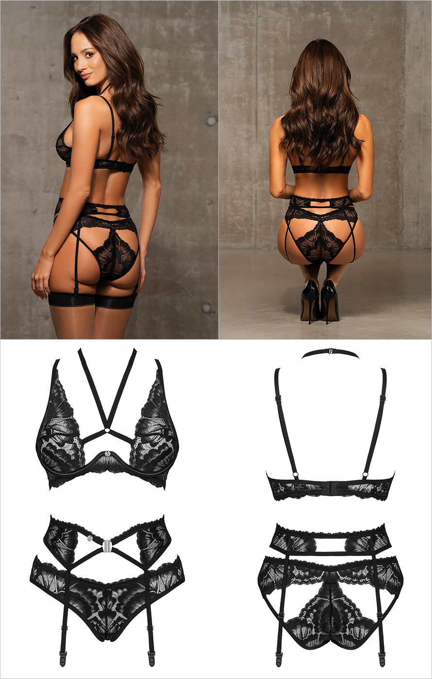 Obsessive Alessya | Ensemble sexy 3 pièces au décolleté aguichant